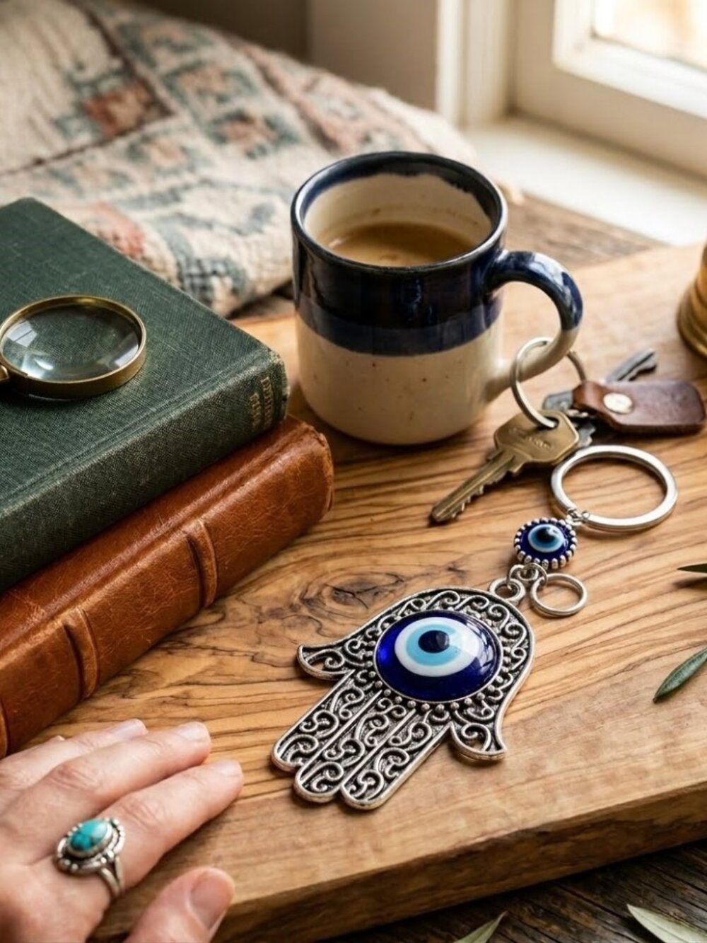 Hamsa & Evil Eye Protection Keychain ✨ - Picture 1 of 4